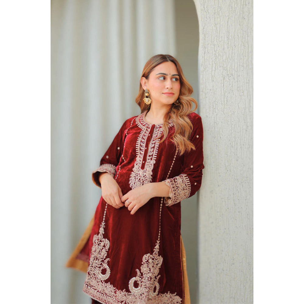 Sheetal Batra Ayat - Silk Velvet Short Kurta With Salwar