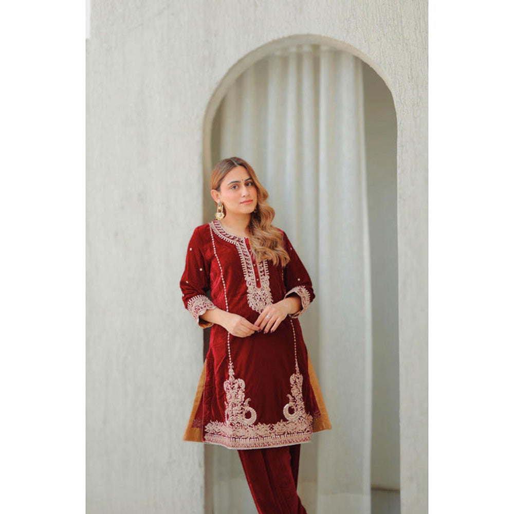 Sheetal Batra Ayat - Silk Velvet Short Kurta With Salwar