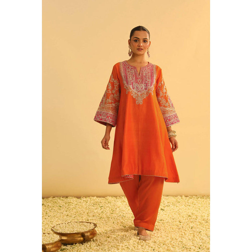 Sheetal Batra Mohsina - Orange Short Kalidaar Choga With Salwar