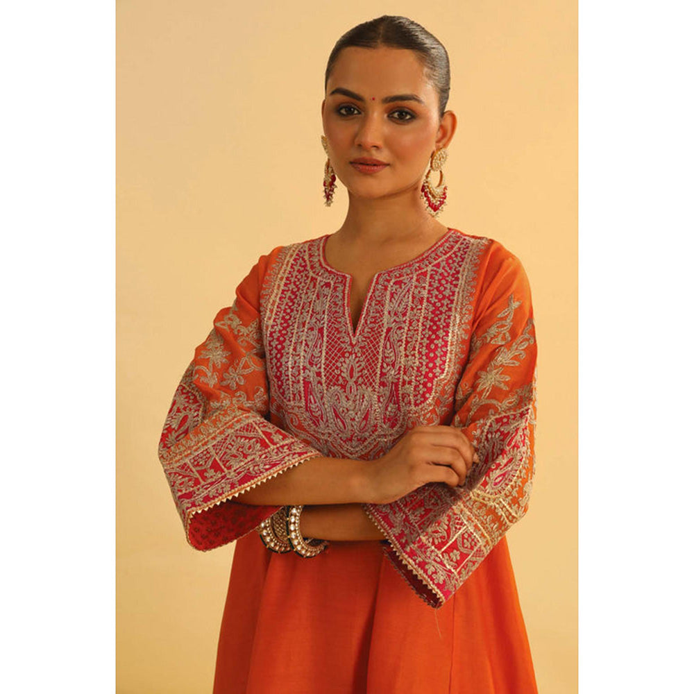 Sheetal Batra Mohsina - Orange Short Kalidaar Choga With Salwar