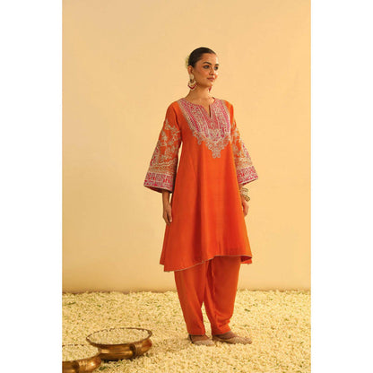 Sheetal Batra Mohsina - Orange Short Kalidaar Choga With Salwar And Dupatta