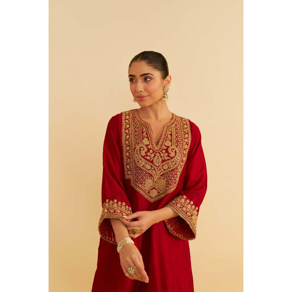Sheetal Batra Mehza - Deep Red Short Chauga With Salwar And Dupatta