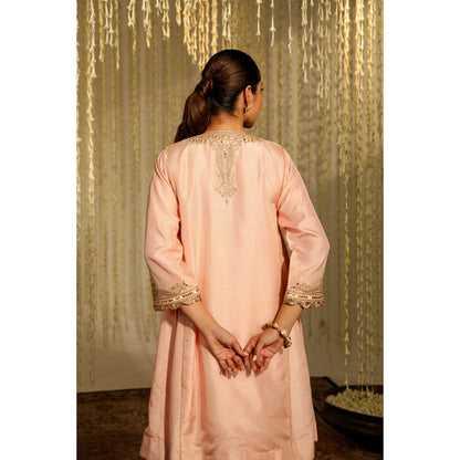 Sheetal Batra Mehnaaz - Rose-pink Kalidaar Short Kurta With Salwar