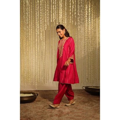 Sheetal Batra Meher - Hot Pink Short Choga With Salwar And Dupatta