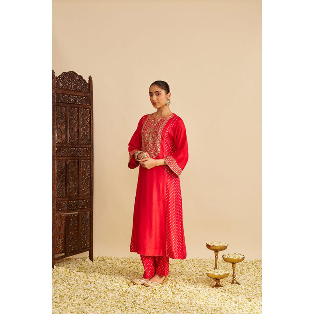 Sheetal Batra Esra - Red Long Chauga With Salwar