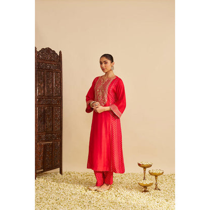 Sheetal Batra Esra - Red Long Chauga With Salwar