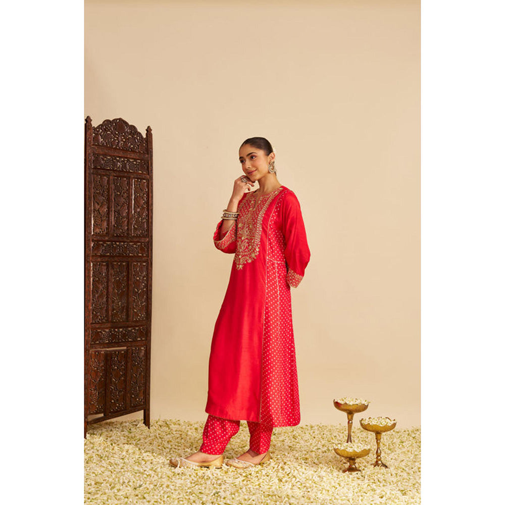 Sheetal Batra Esra - Red Long Chauga With Salwar