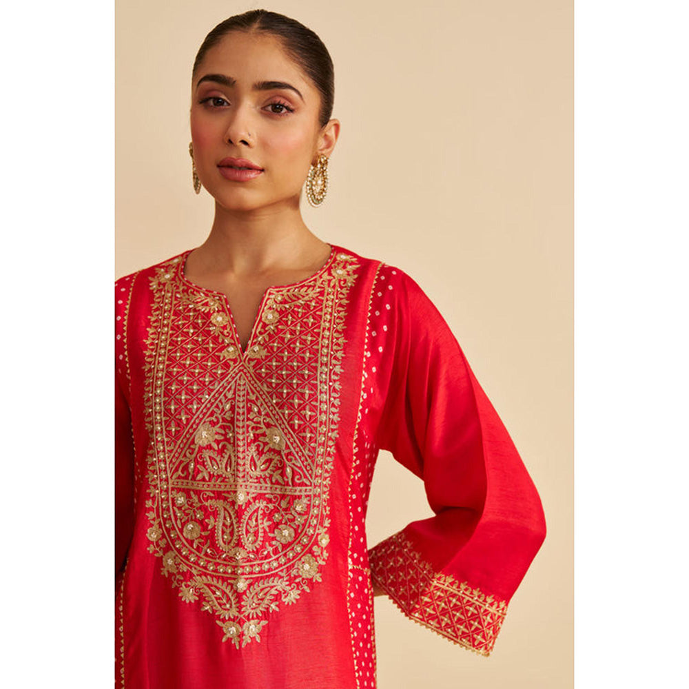 Sheetal Batra Esra - Red Long Chauga With Salwar