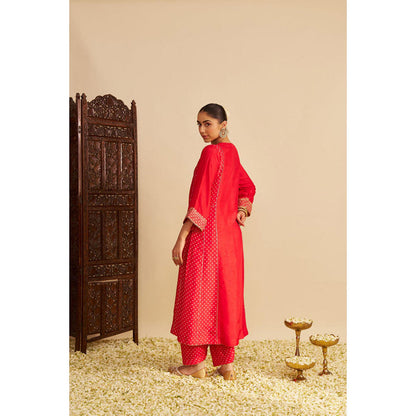 Sheetal Batra Esra - Red Long Chauga With Salwar