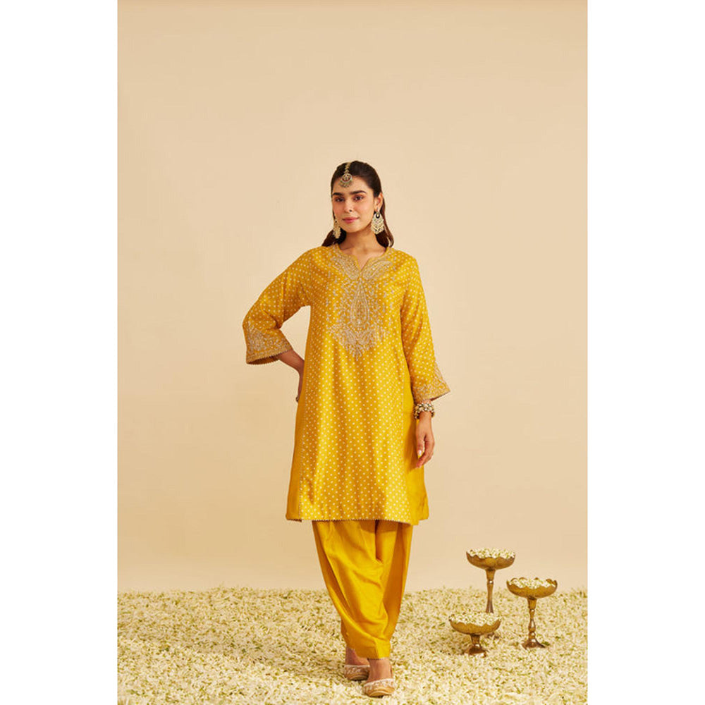 Sheetal Batra Kayra - Mustard Short Gathered Chauga With Salwar
