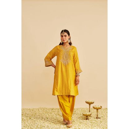 Sheetal Batra Kayra - Mustard Short Gathered Chauga With Salwar