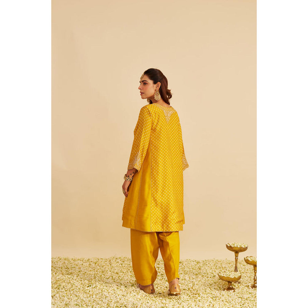 Sheetal Batra Kayra - Mustard Short Gathered Chauga With Salwar