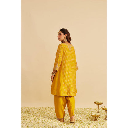 Sheetal Batra Kayra - Mustard Short Gathered Chauga With Salwar