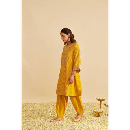 Sheetal Batra Kayra - Mustard Short Gathered Chauga With Salwar And Dupatta
