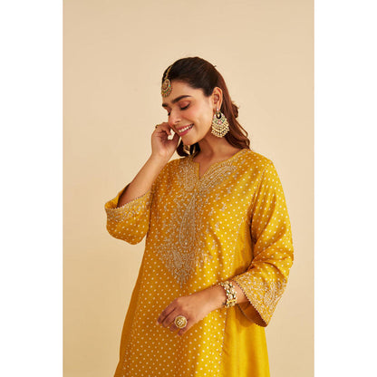Sheetal Batra Kayra - Mustard Short Gathered Chauga With Salwar And Dupatta