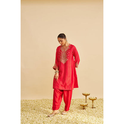Sheetal Batra Kayra - Red Short Gathered Chauga With Salwar