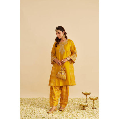 Sheetal Batra Jeriah - Mustard Short Chauga With Salwar And Dupatta