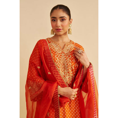 Sheetal Batra Kayra - Orange Short Gathered Chauga With Salwar And Dupatta