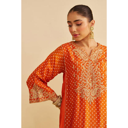 Sheetal Batra Kayra - Orange Short Gathered Chauga With Salwar And Dupatta