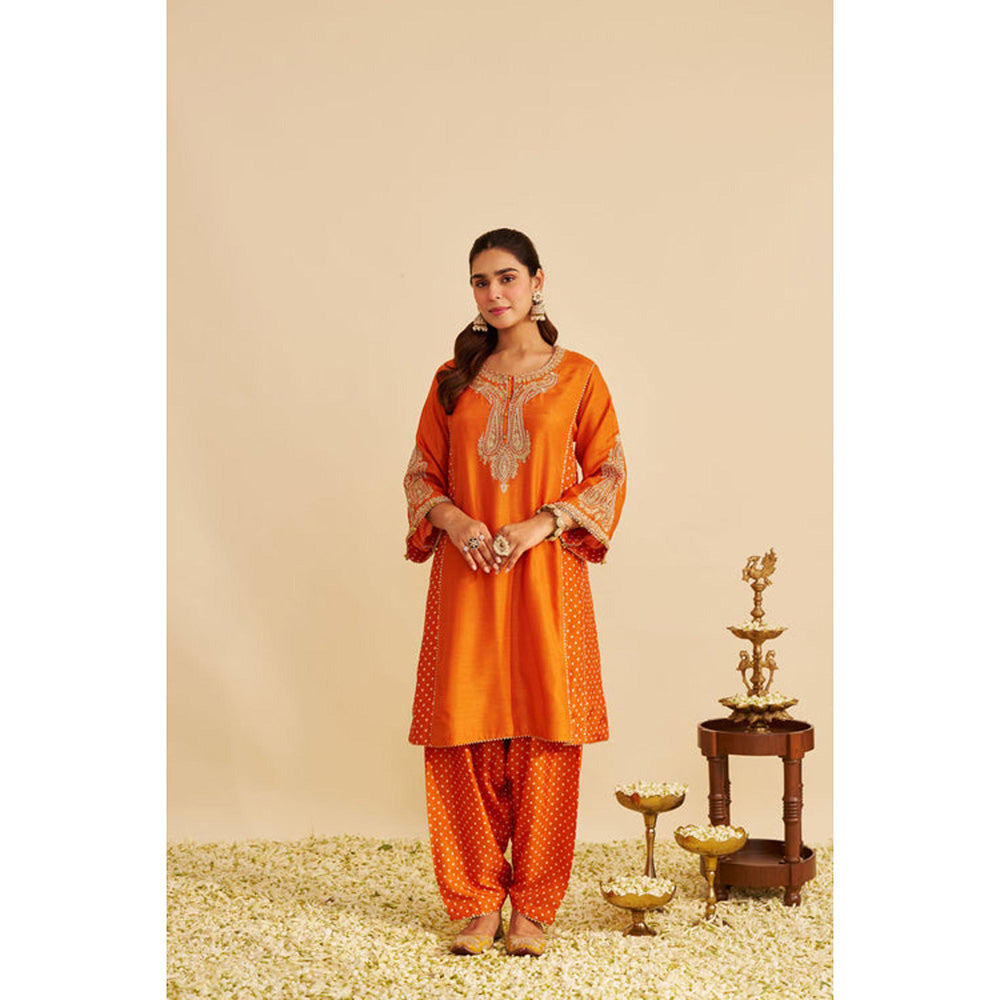 Sheetal Batra Jeriah - Orange Short Chauga With Salwar