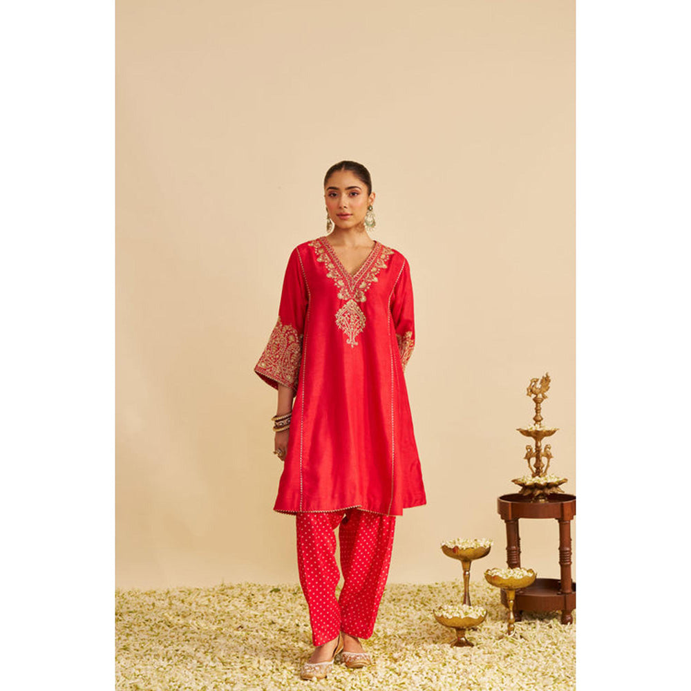 Sheetal Batra Niyah - Red Short Chauga With Salwar