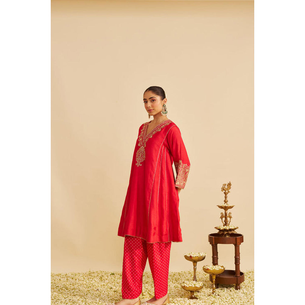 Sheetal Batra Niyah - Red Short Chauga With Salwar