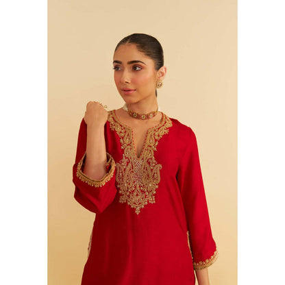 Sheetal Batra Amaya - Deep Red Long Kaftan With Salwar