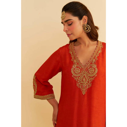Sheetal Batra Haayat - Burnt Orange Long Kaftan With Salwar