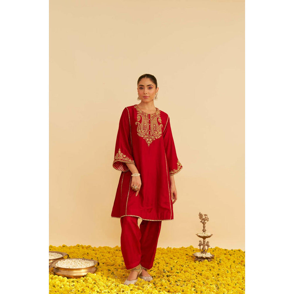 Sheetal Batra Ayra - Deep Red Short Chauga With Salwar