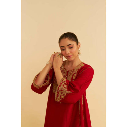 Sheetal Batra Ayra - Deep Red Short Chauga With Salwar