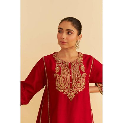 Sheetal Batra Ayra - Deep Red Short Chauga With Salwar