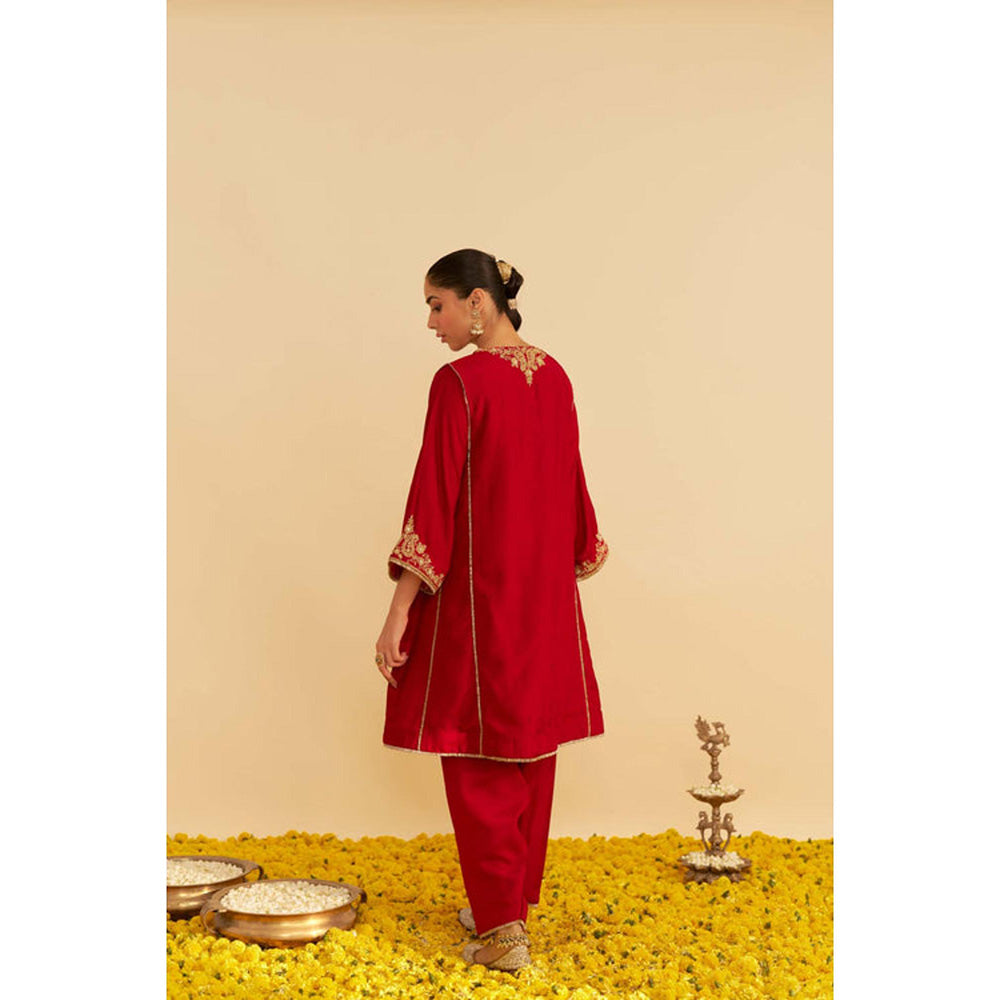 Sheetal Batra Ayra - Deep Red Short Chauga With Salwar