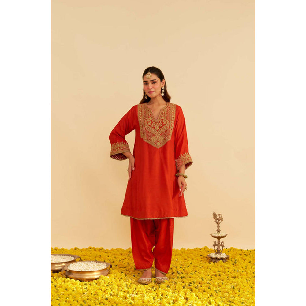 Sheetal Batra Mehza - Burnt Orange Short Chauga With Salwar
