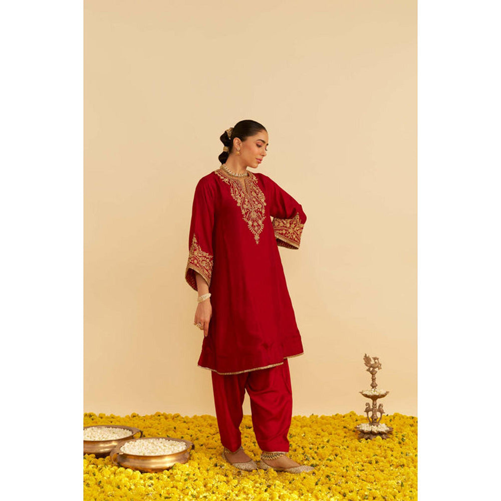 Sheetal Batra Marwa - Deep Red Short Chauga With Salwar (Lxrts)