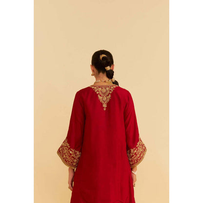 Sheetal Batra Marwa - Deep Red Short Chauga With Salwar And Dupatta (Lxrts)