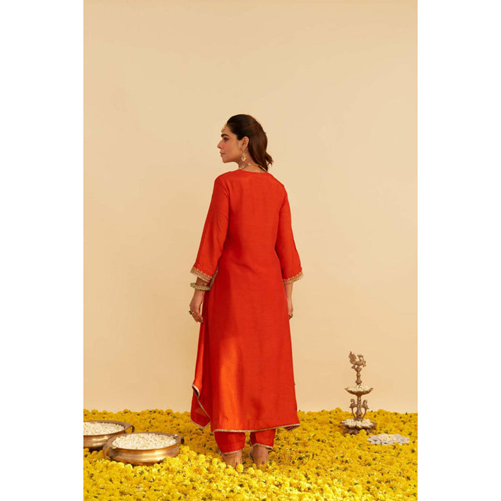 Sheetal Batra Amaya - Burnt Orange Long Kaftan With Salwar And Dupatta
