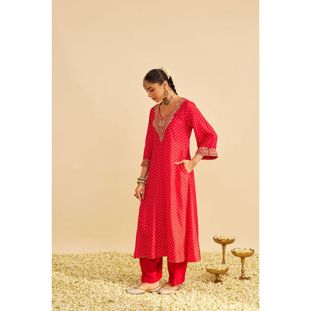 Sheetal Batra Zaliyah - Red Long Chauga With Salwar And Dupatta