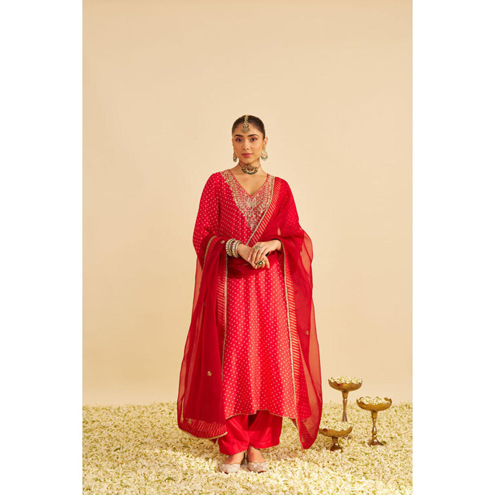 Sheetal Batra Zaliyah - Red Long Chauga With Salwar And Dupatta
