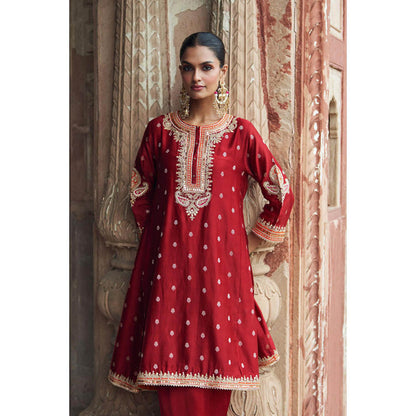 Sheetal Batra Inaayat - Deep Red Chauga With Salwar And Dupatta