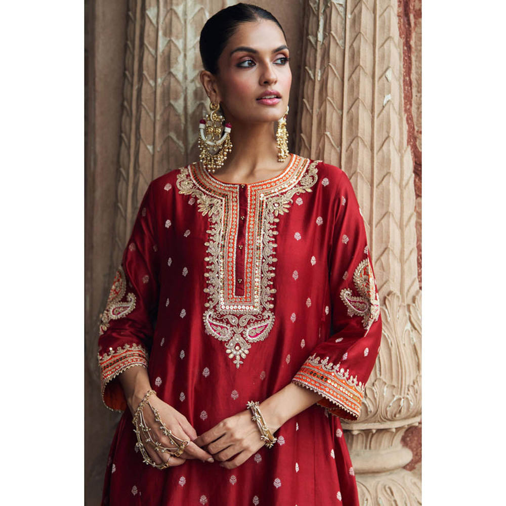 Sheetal Batra Inaayat - Deep Red Chauga With Salwar And Dupatta