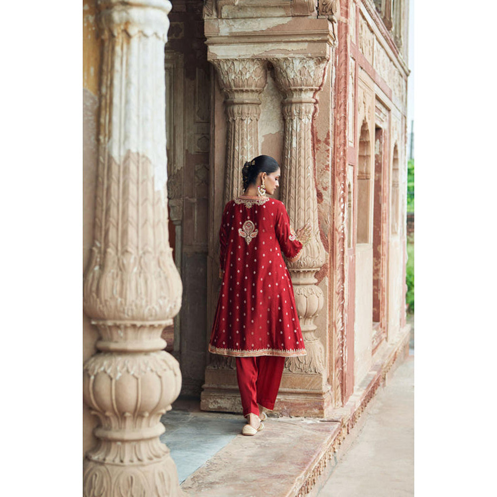 Sheetal Batra Inaayat - Deep Red Chauga With Salwar And Dupatta