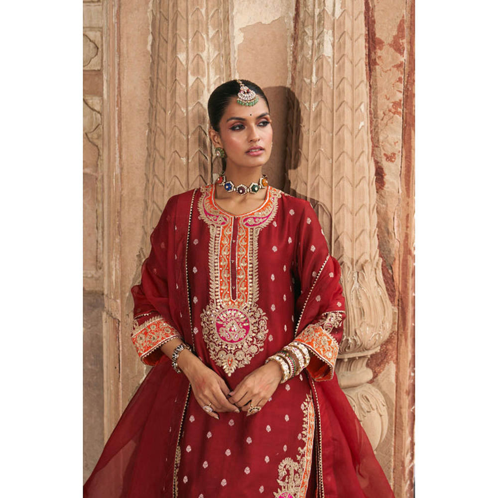 Sheetal Batra Anila - Deep Red Short Kurta With Salwar