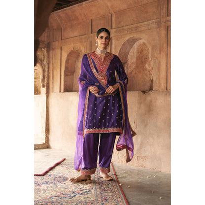 Sheetal Batra Hafsa - Deep Purple Chauga With Salwar And Dupatta