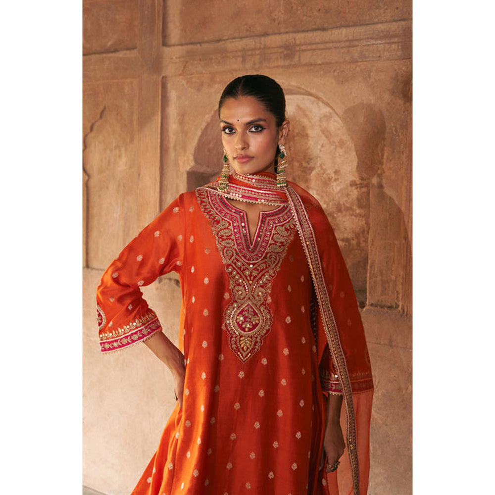 Sheetal Batra Hafsa - Burnt Orange Chauga With Salwar