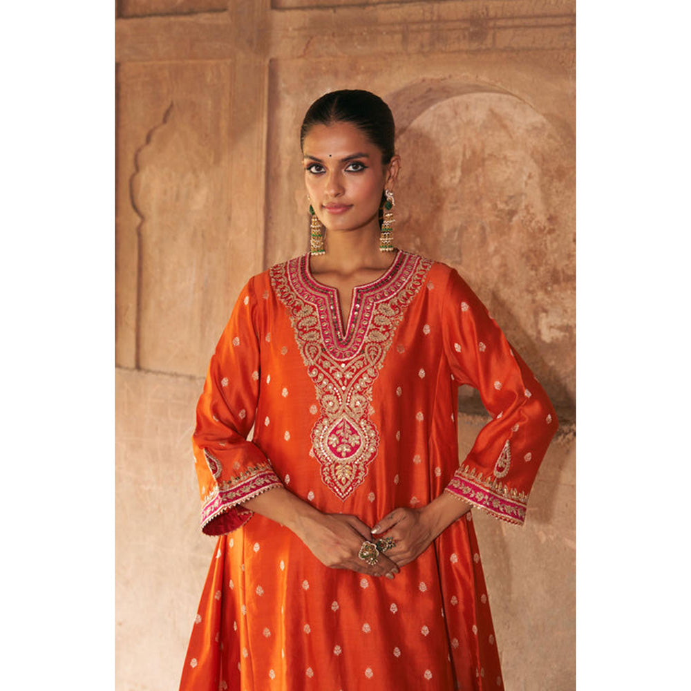 Sheetal Batra Hafsa - Burnt Orange Chauga With Salwar And Dupatta