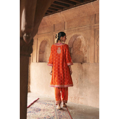 Sheetal Batra Hafsa - Burnt Orange Chauga With Salwar And Dupatta