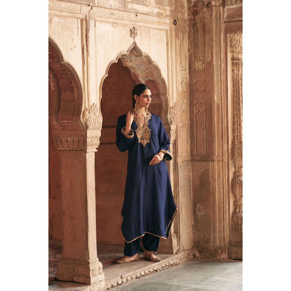 Sheetal Batra Amaya - Deep Blue Long Kaftan With Salwar
