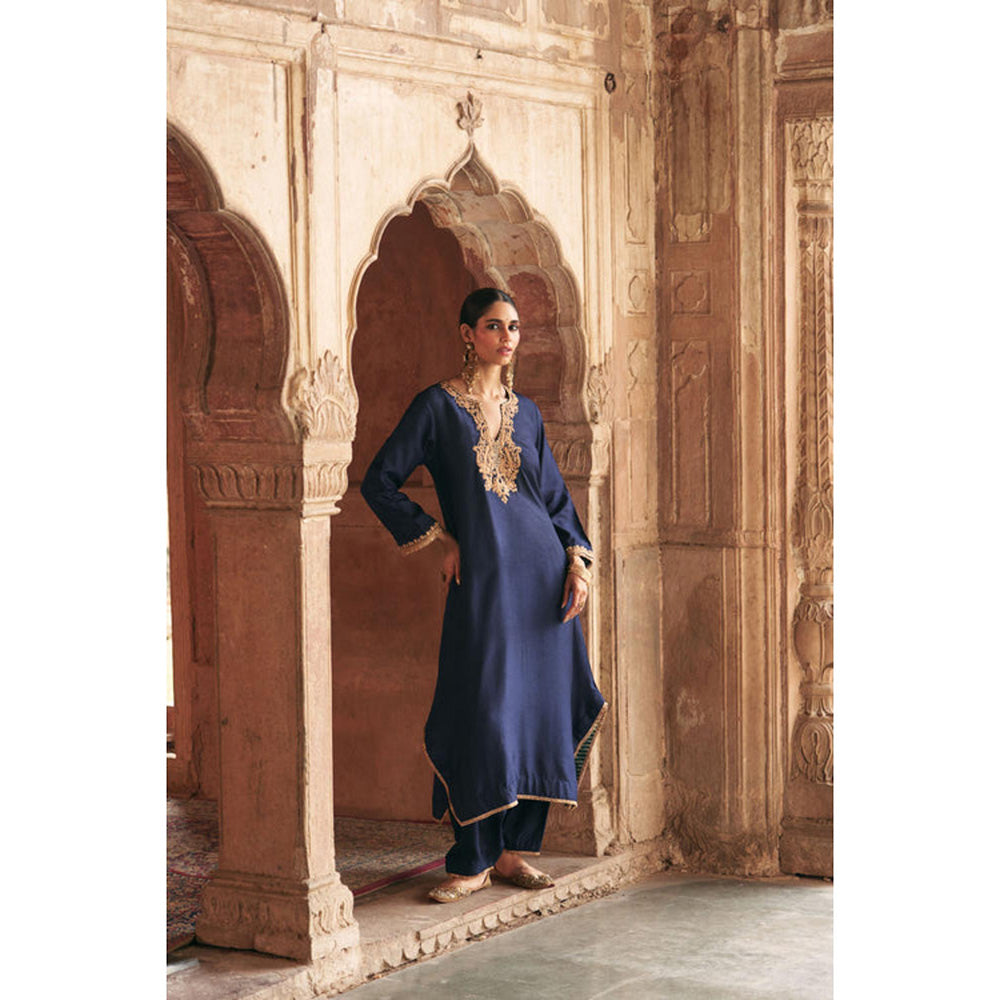 Sheetal Batra Amaya - Deep Blue Long Kaftan With Salwar