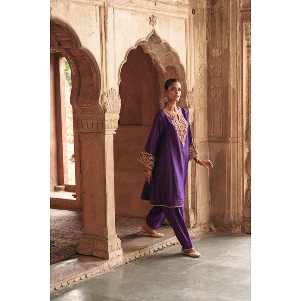 Sheetal Batra Marwa - Deep Purple Short Chauga With Salwar