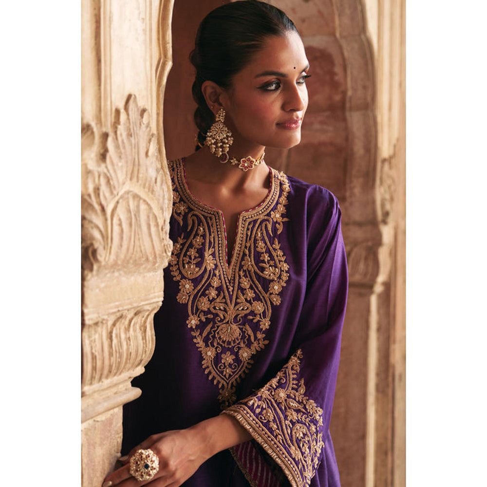 Sheetal Batra Marwa - Deep Purple Short Chauga With Salwar